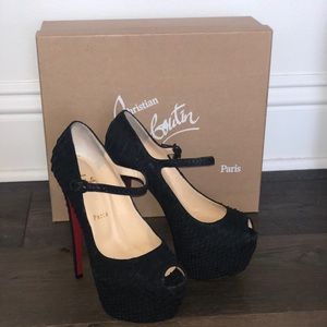 Christian Louboutin Black Python Lady Highness